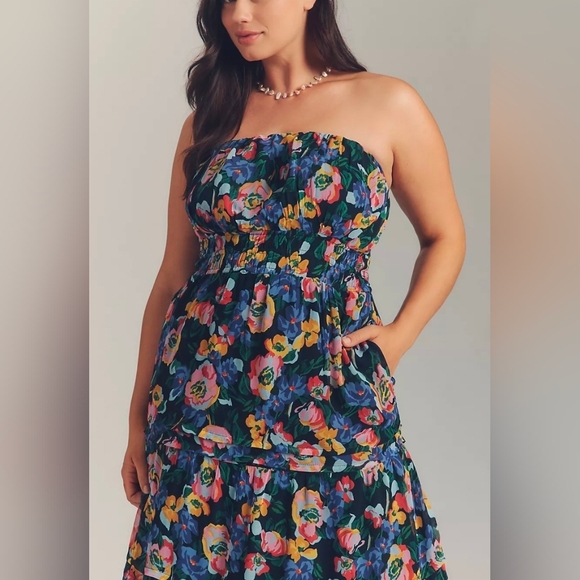 Anthropologie Somerset Floral Strapless Maxi Dress - Picture 6 of 8